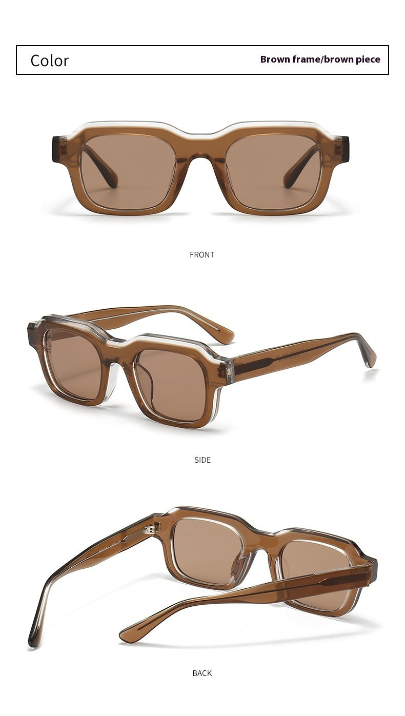 VUE Thick Acetate Gradient Stitch Sunglasses - Unisex