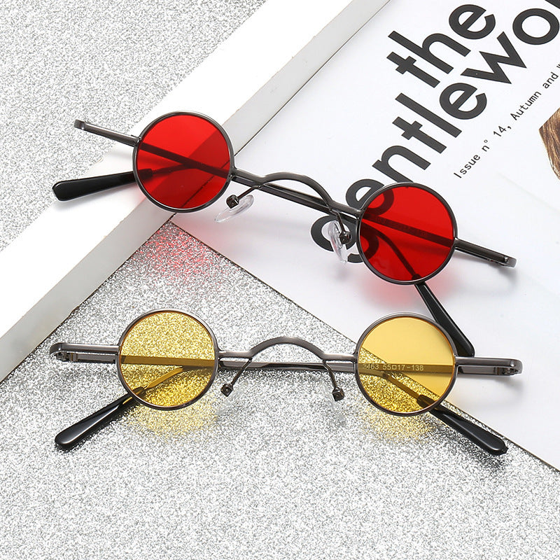VUE Retro Micro Round Metal Frame Sunglasses – Unisex Hip-Hop Prince Style