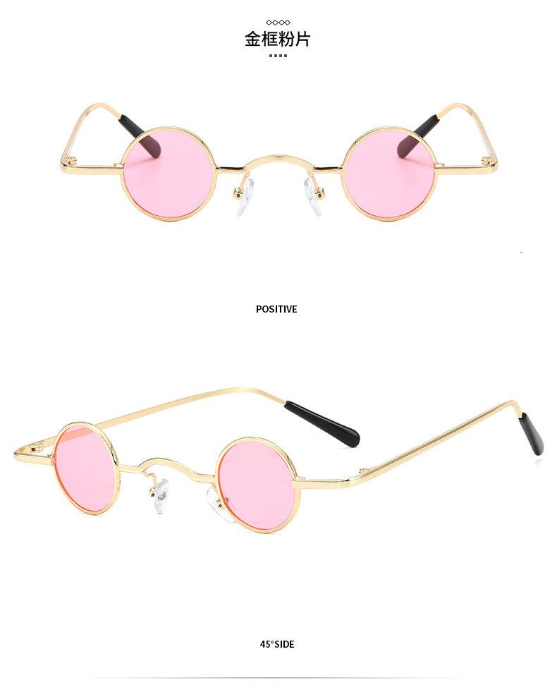 VUE Retro Micro Round Metal Frame Sunglasses – Unisex Hip-Hop Prince Style