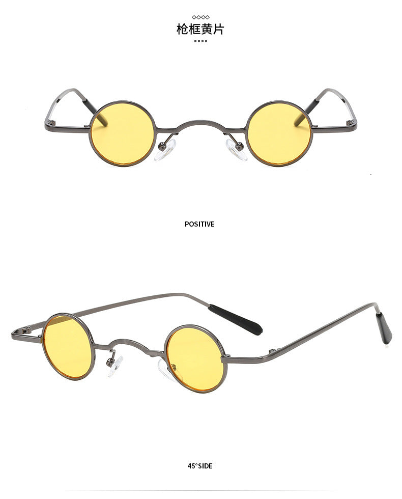 VUE Retro Micro Round Metal Frame Sunglasses – Unisex Hip-Hop Prince Style