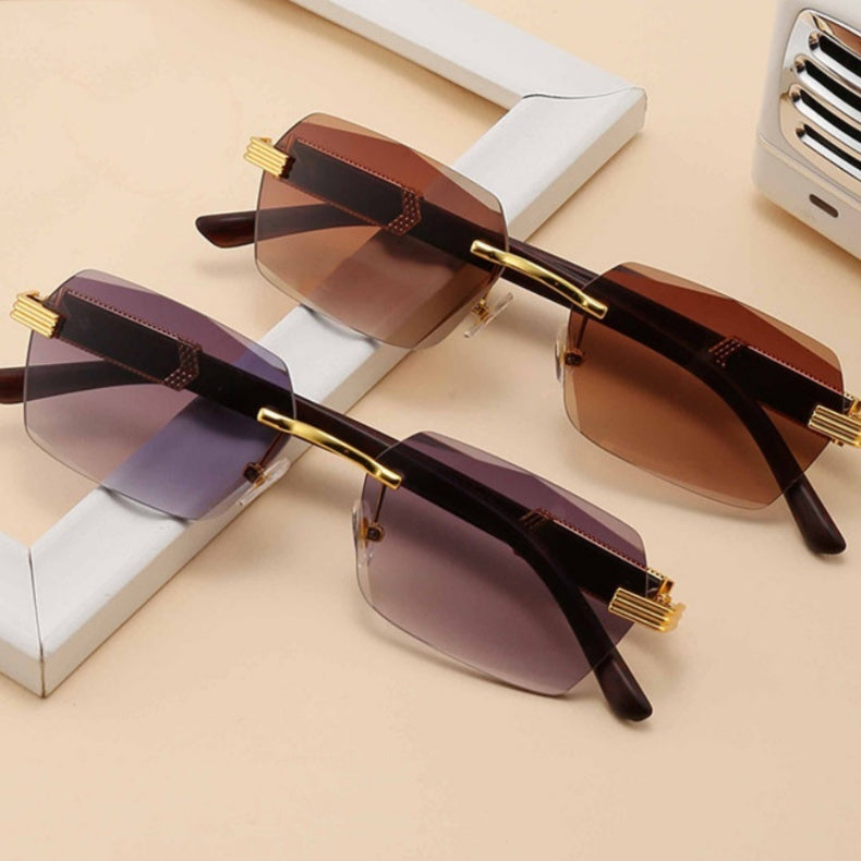 VUE Frameless Cut-Edge Gradient Marine Eye Protection Sunglasses