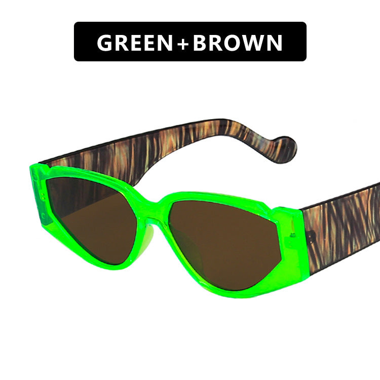 VUE Triangle Notch Sunglasses with Pattern Temples