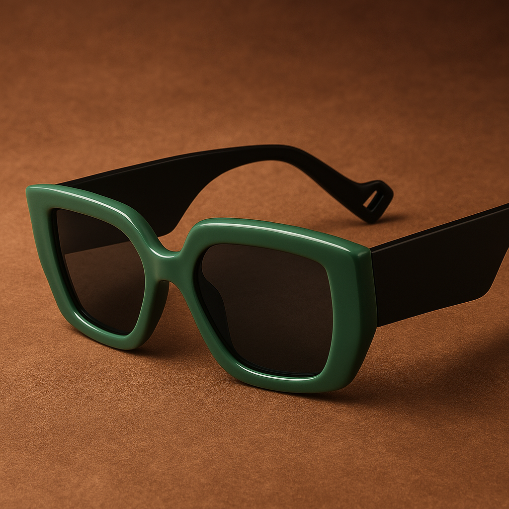 VUE Bold Polygon Contrast Frame Sunglasses – Retro Statement Eyewear