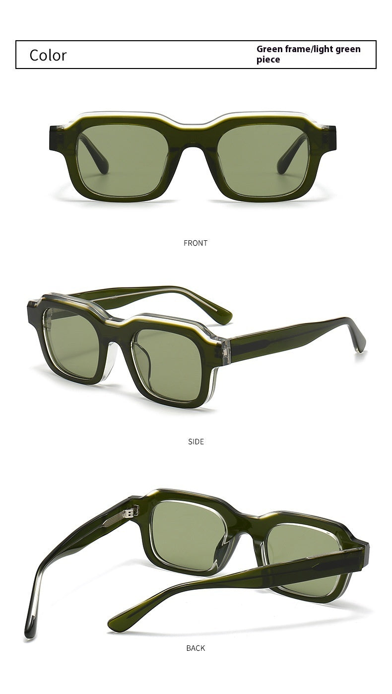 VUE Thick Acetate Gradient Stitch Sunglasses - Unisex